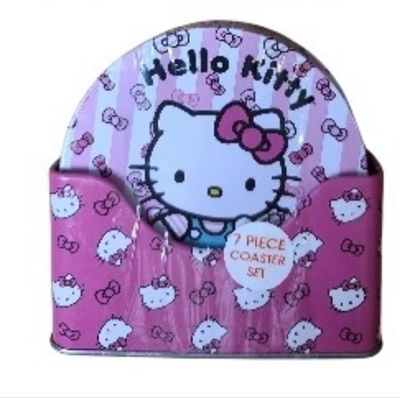 Hello Kitty Pink 7pc Coaster Set NEW - Picture 2 of 2